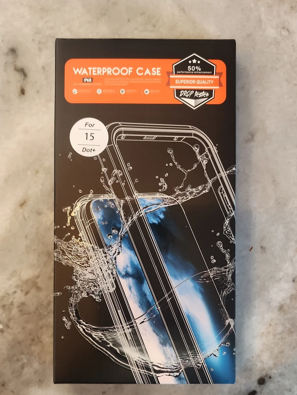 Waterproof Phone Case for 15 Dot+ - Black
